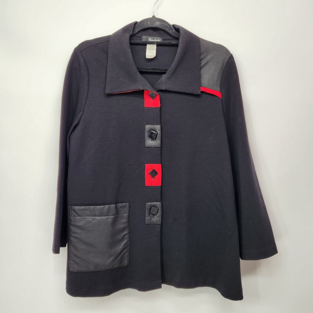 Moonlight Y&S Fashion Design Black &‎ Red Abstract  Lagenlook Jacket Women's S